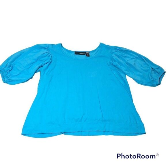 Denim 24/7 BLUE Balloon 3/4 Sleeve Top Size 1x - Picture 1 of 6